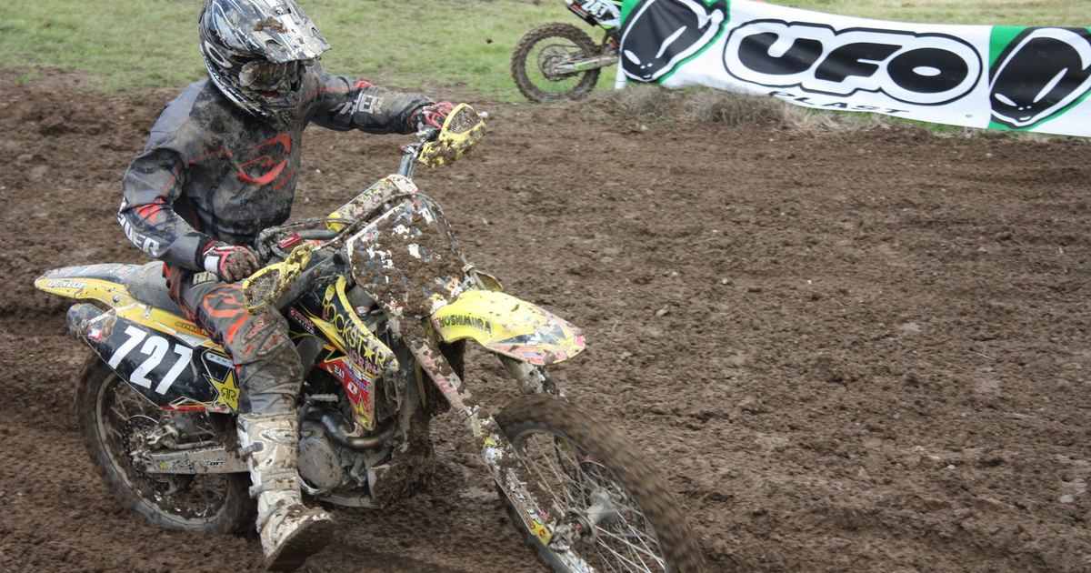 a historic or classic-era motocross photograph illustrating the sport's outdoor origins