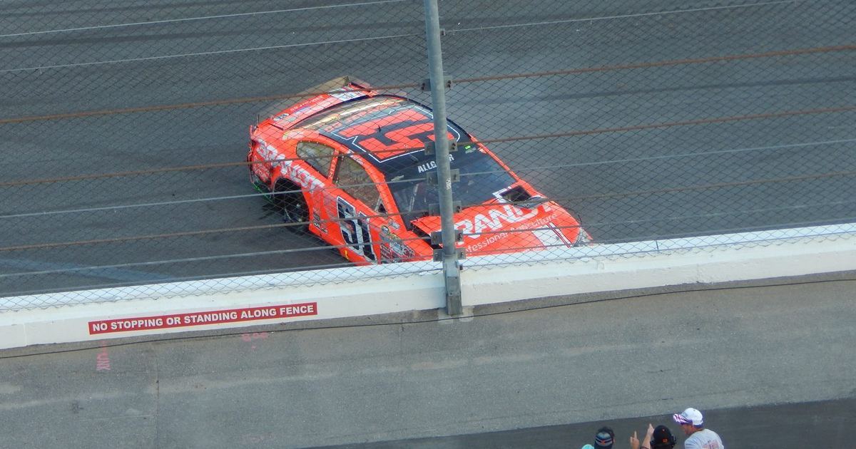 NASCAR cars racing at Daytona