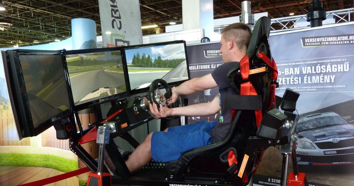 a close-up of sim racing wheel and pedal hardware, illustrating entry-level equipment