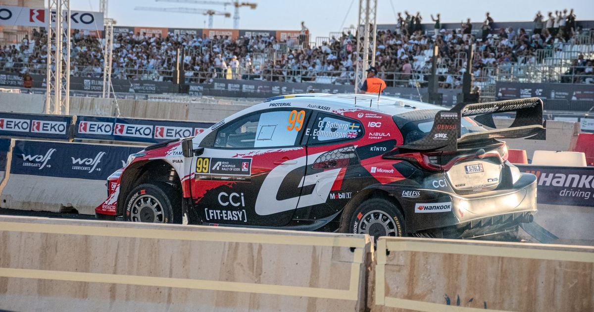 Oliver Solberg and co-driver Elliott Edmondson's Toyota GR Yaris Rally1, car number 99, at the 2026 Rally Acropolis