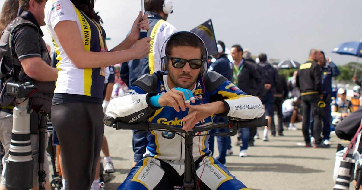 a World Superbike machine racing, ideally showing bodywork recognizable from its road-going equivalent