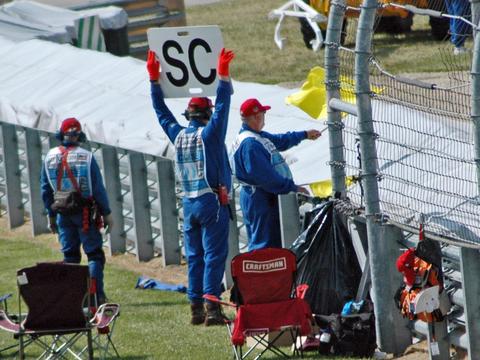 F1 yellow flag and SC sign