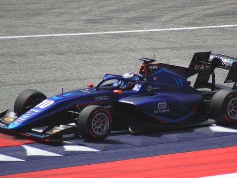 A Formula 3 car racing at the 2023 Austrian round