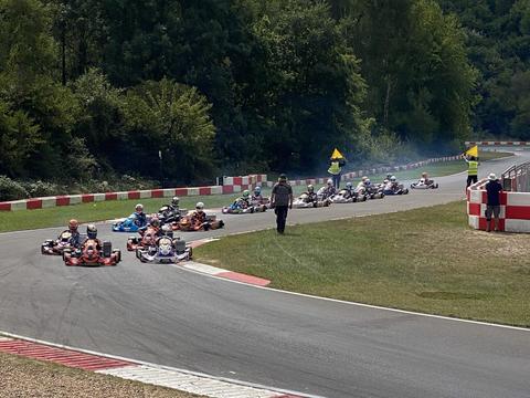 a beginner or club-level kart race, conveying an accessible real competitive entry point