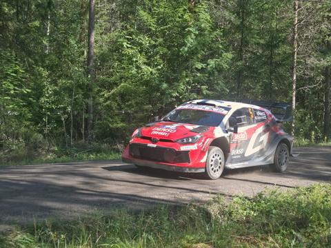 Sami Pajari competing in his Toyota GR Yaris Rally1
