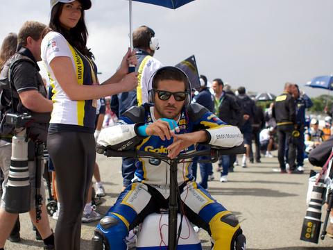 a World Superbike machine racing, ideally showing bodywork recognizable from its road-going equivalent
