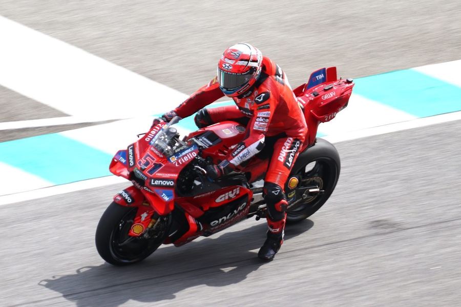 A MotoGP rider racing in 2025, illustrating the terminology this glossary defines
