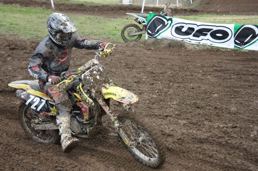 a historic or classic-era motocross photograph illustrating the sport's outdoor origins