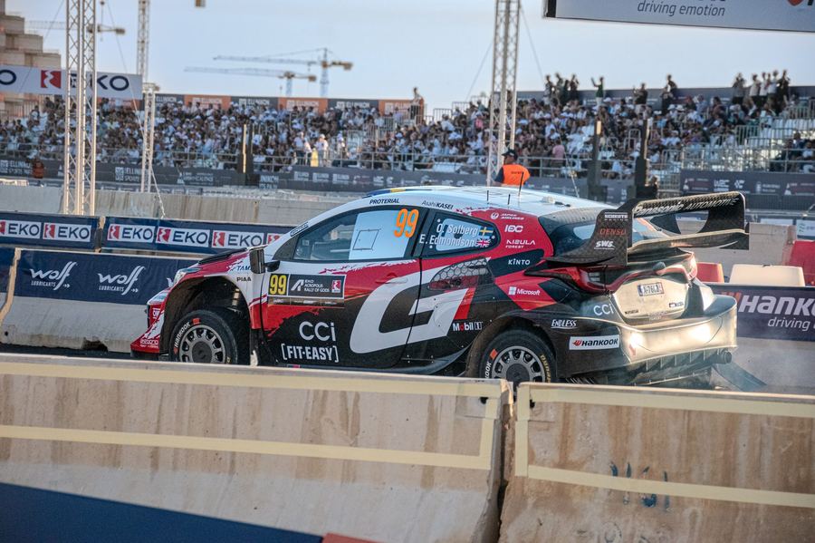 Oliver Solberg and co-driver Elliott Edmondson's Toyota GR Yaris Rally1, car number 99, at the 2026 Rally Acropolis